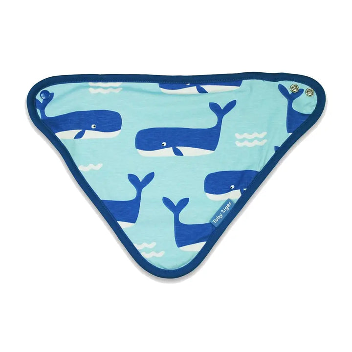 Whale Waves Print Dribble Bib