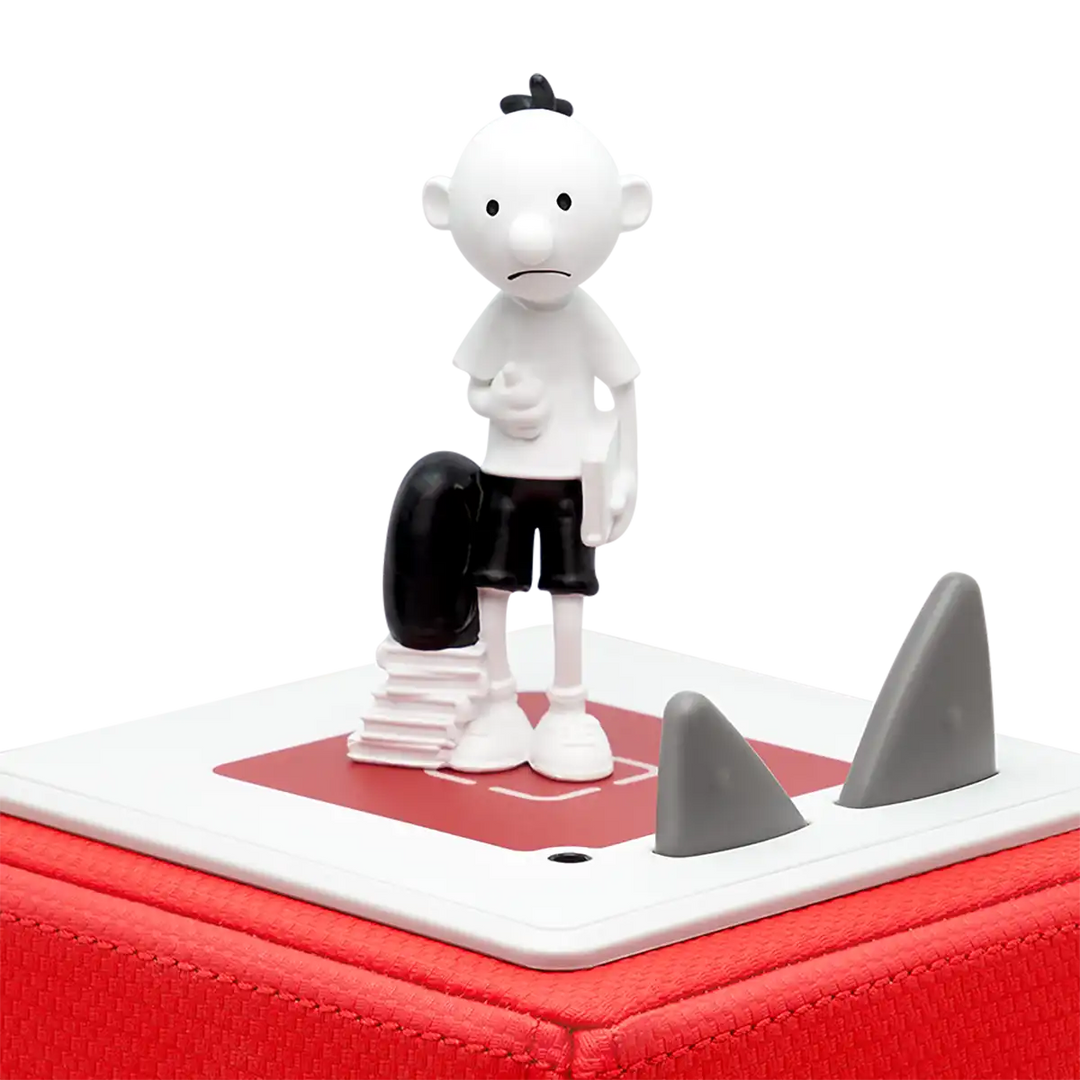 Diary of a Wimpy Kid Tonies audio book figure on top of a Toniebox 2