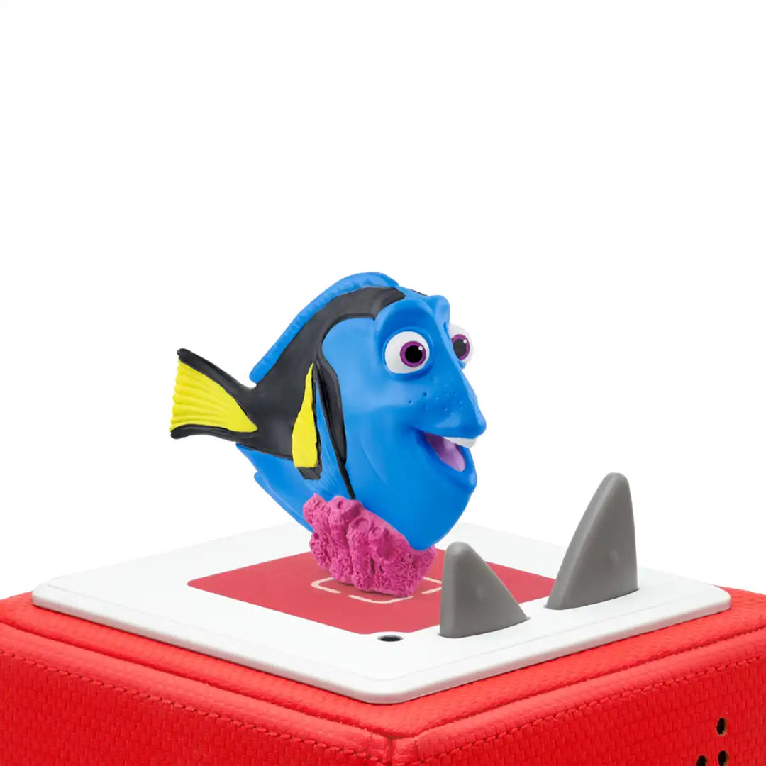 Disney Finding Dory Tonies audio book figure on top of a Toniebox 2 