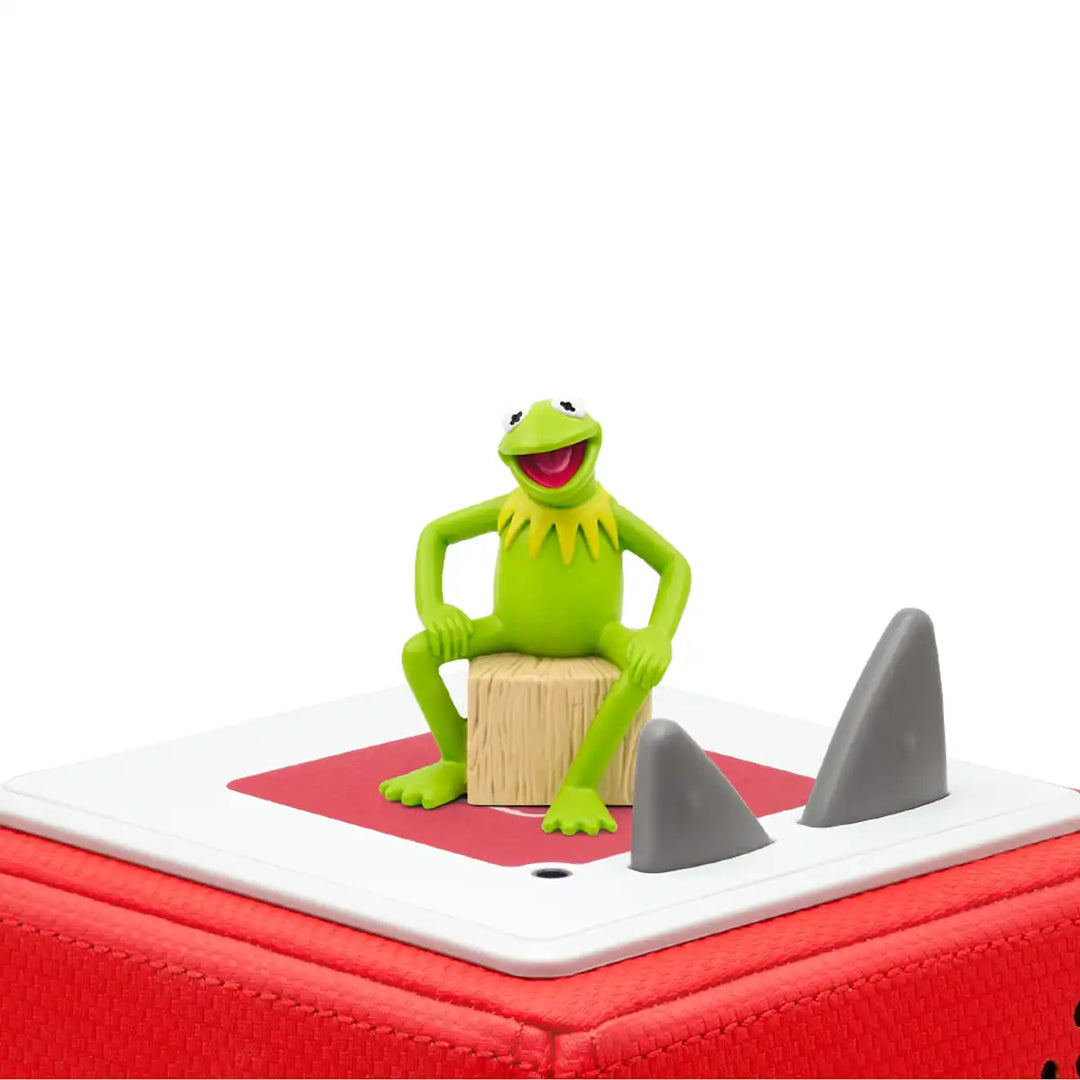 Muppets Kermit the Frog Tonies audio book figure on top of a Toniebox 2 