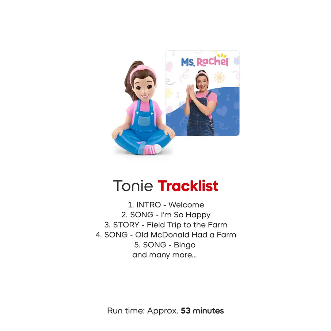 Ms. Rachel Tonies audio book figure track list