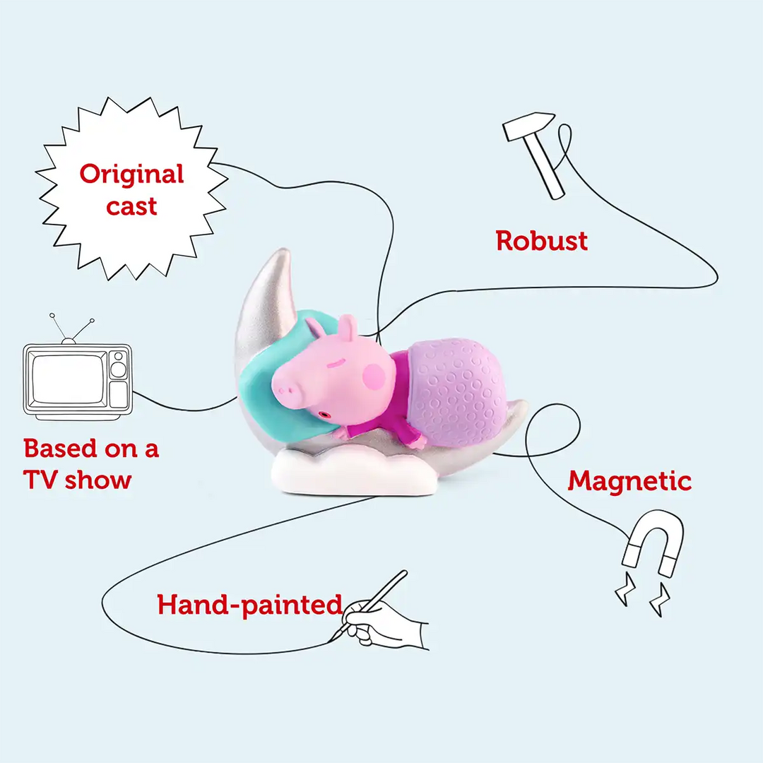 Peppa Pig's Bedtime Tonies audio book figure infographic