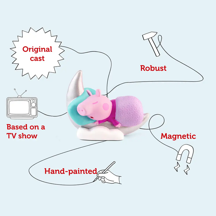 Peppa Pig's Bedtime Tonies audio book figure infographic
