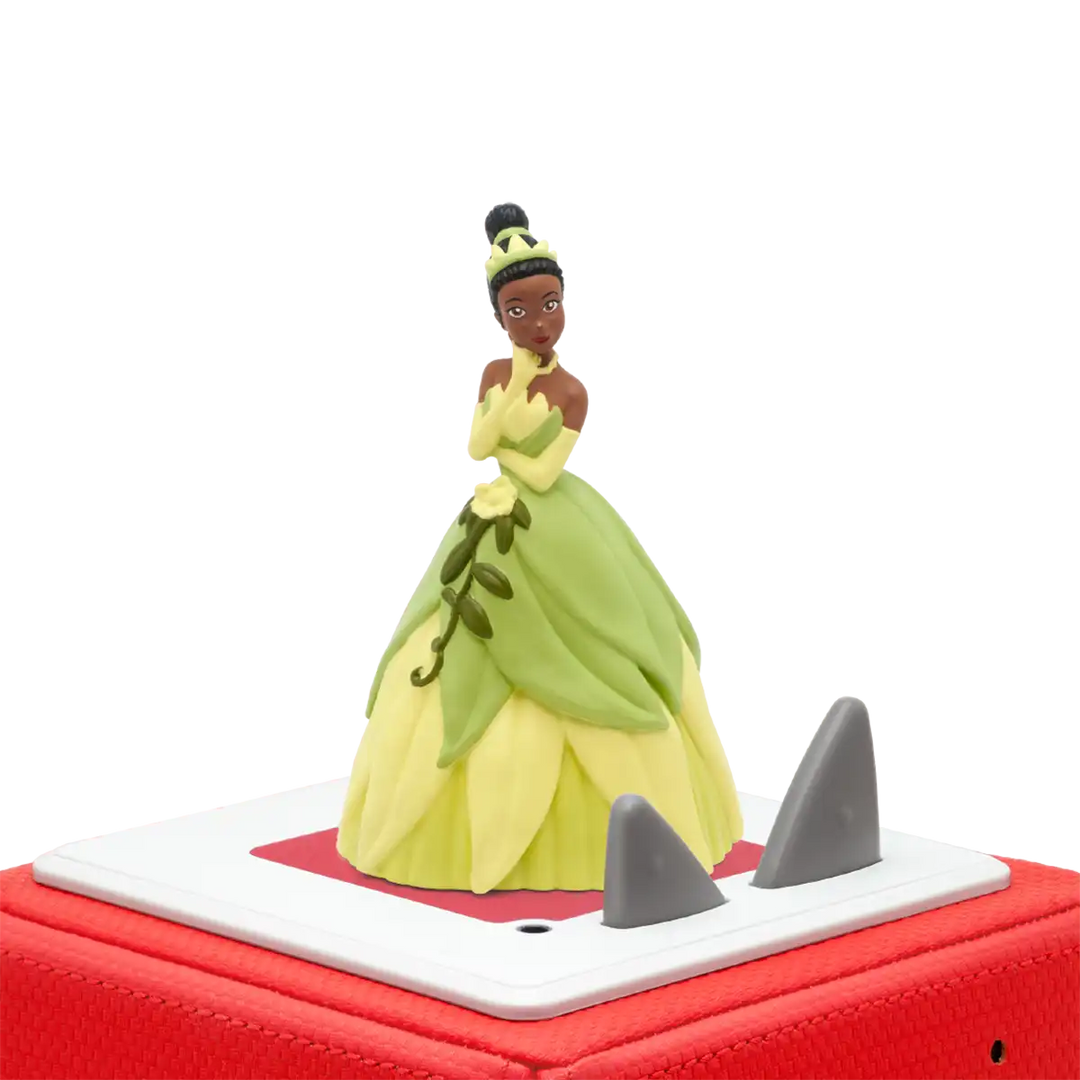 Disney The Princess and the Frog Tonies audio book figure on top of a Toniebox 2