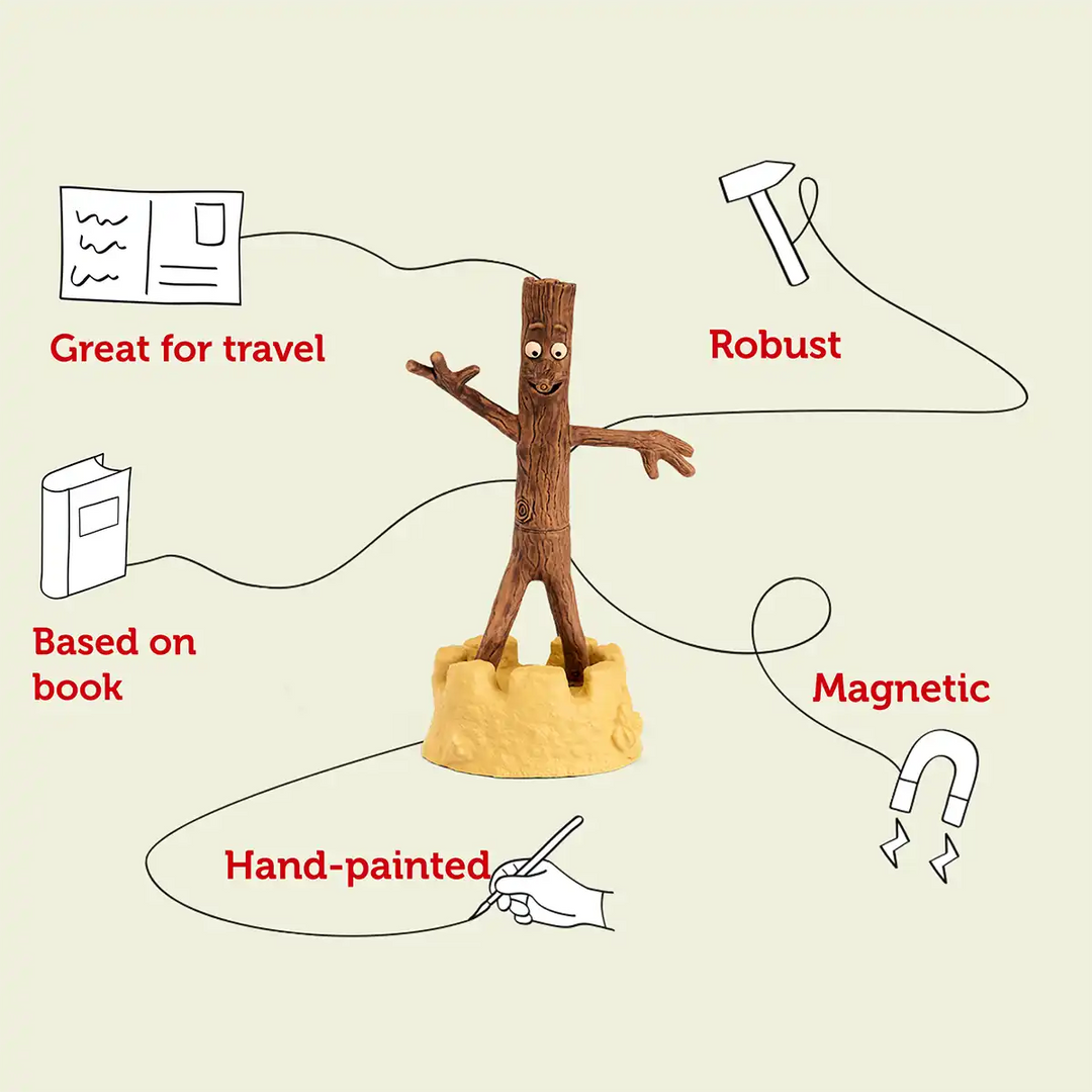 Julia Gonaldson’s Stick Man Tonies audio book figure infographic
