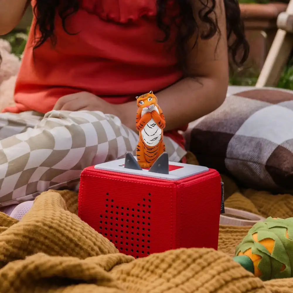 Used Tonies "Tiger Who Came to Tea" figure, showcasing the resilient and child-friendly design of Tonies storytelling figures.