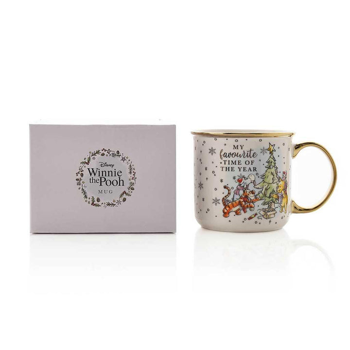 Disney Winnie the Pooh Illustrated "Favourite Time of the Year" Porcelain Mug and Gift Box Picture