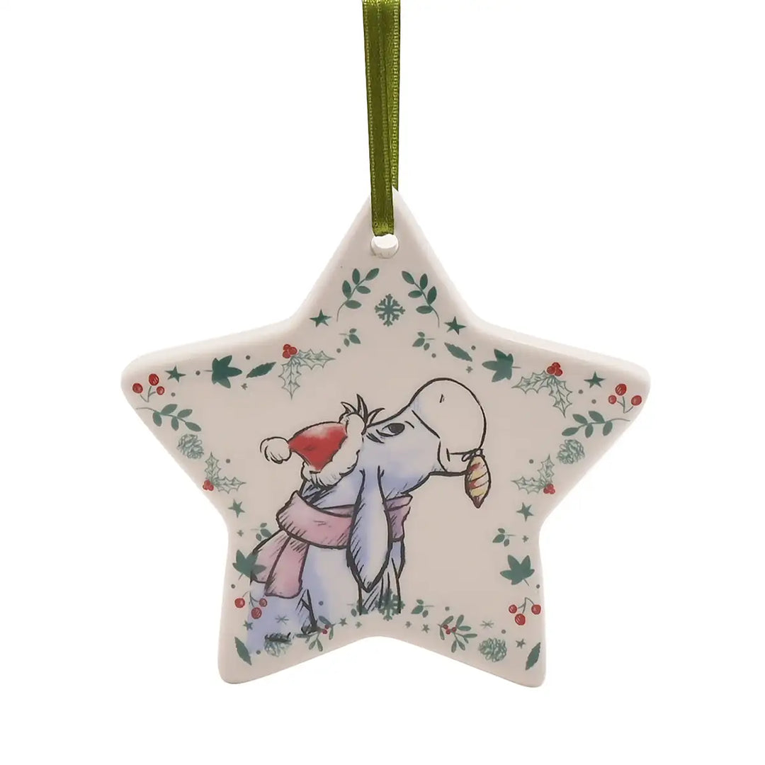 Disney Winnie the Pooh Christmas Ceramic Star Decorations Eeyore Picture