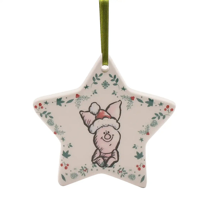 Disney Winnie the Pooh Christmas Ceramic Star Decorations Piglett Picture