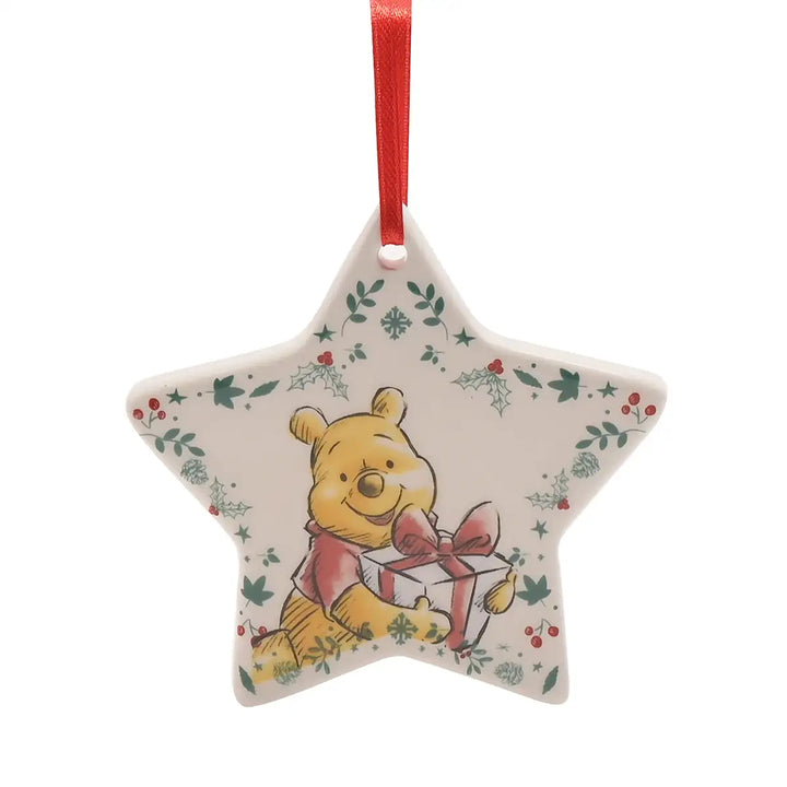 Disney Winnie the Pooh Christmas Ceramic Star Decorations Pooh Picture