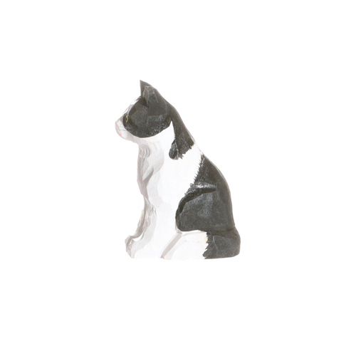 Wudimals Wooden Black & White Cat
