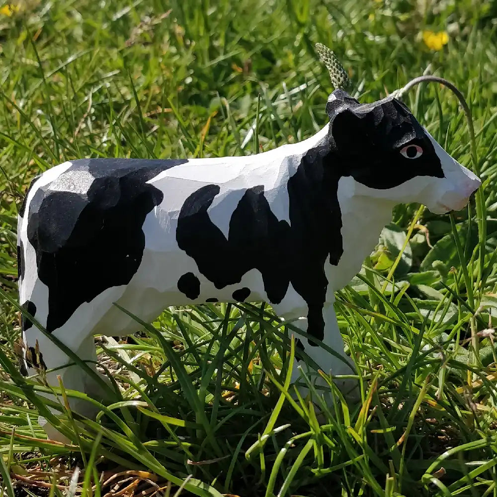 Wudimals Wooden Black & White Cow