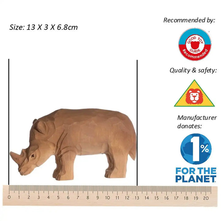 Wudimals Wooden Rhinoceros