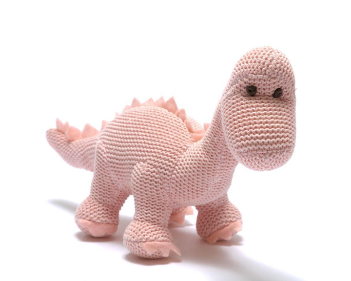 Knitted Organic Diplodocus Rattle
