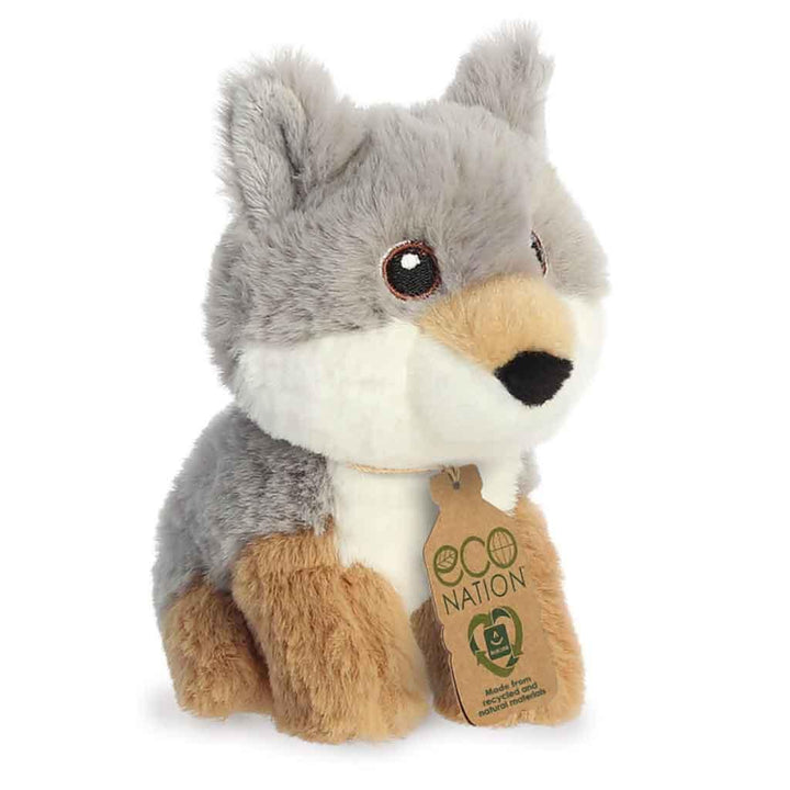 Aurora Eco Nation Recycled Plastic Mini Wolf Teddy Right Picture