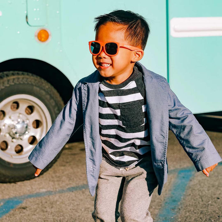 Babiators original navigator sunglasses in wacky watermelon being worn