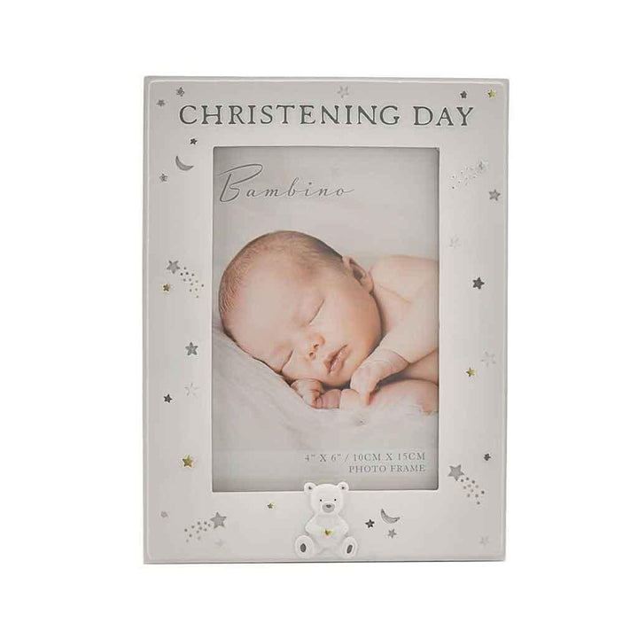 Bambino Resin Starry Night Christening Day Photo Frame Front Picture
