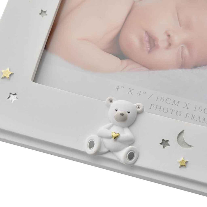 Bambino Resin Starry Night Welcome To The World Photo Frame Teddy Bear Detail Picture
