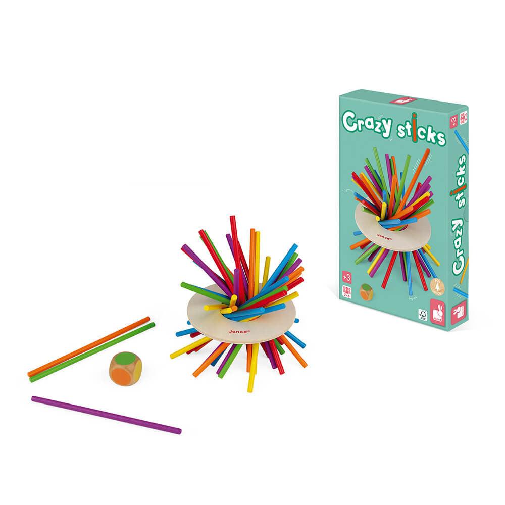 Janod Crazy Sticks Game of Skill Pieces and Box Picture