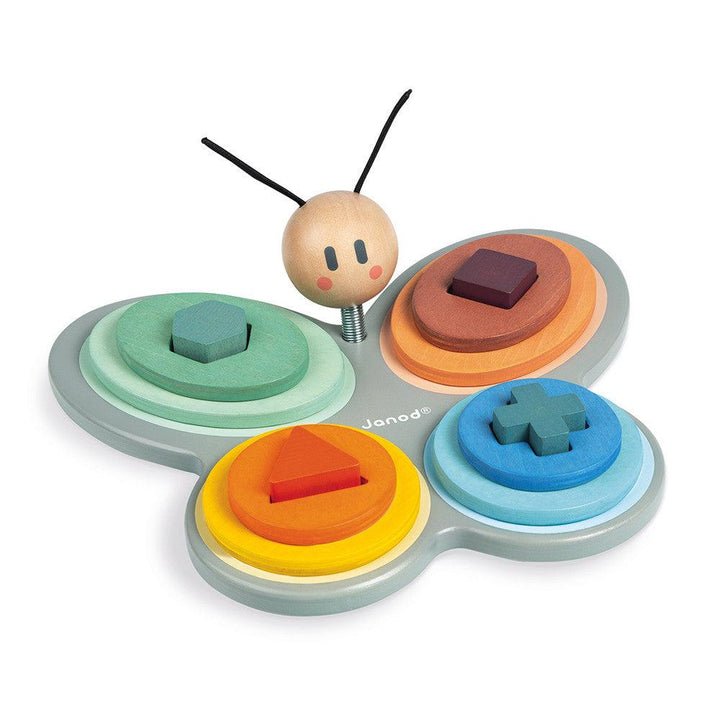 Janod Wooden Sweet Cocoon Butterfly Shape Sorter Front Picture