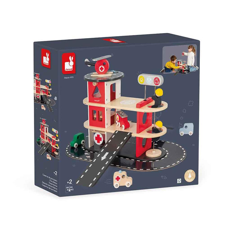 Janod FSC Certified Wooden Fire Station Box Picture