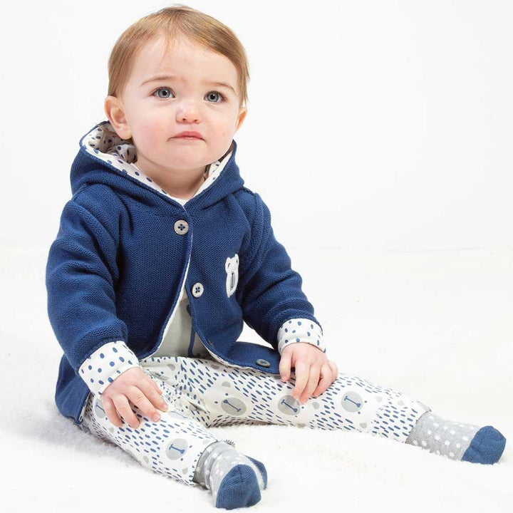 Kite Clothing GOTS Organic Cotton Beary Knit Jacket Being Worn Picture