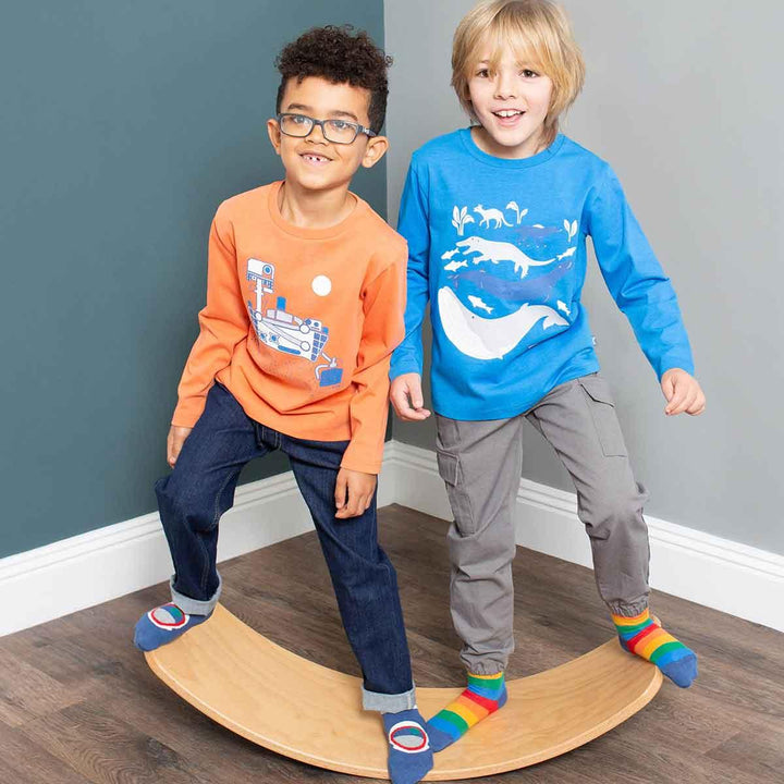 Kite Clothing GOTS Organic Cotton Moon View Socks Being Worn Picture