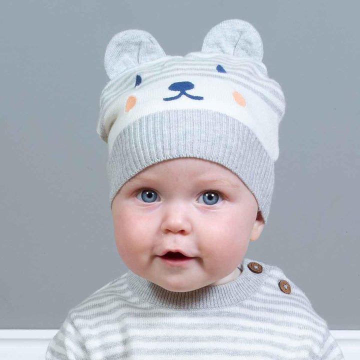 Kite GOTS Organic Cotton Squirrel Hat and Mittens Being Worn Picture