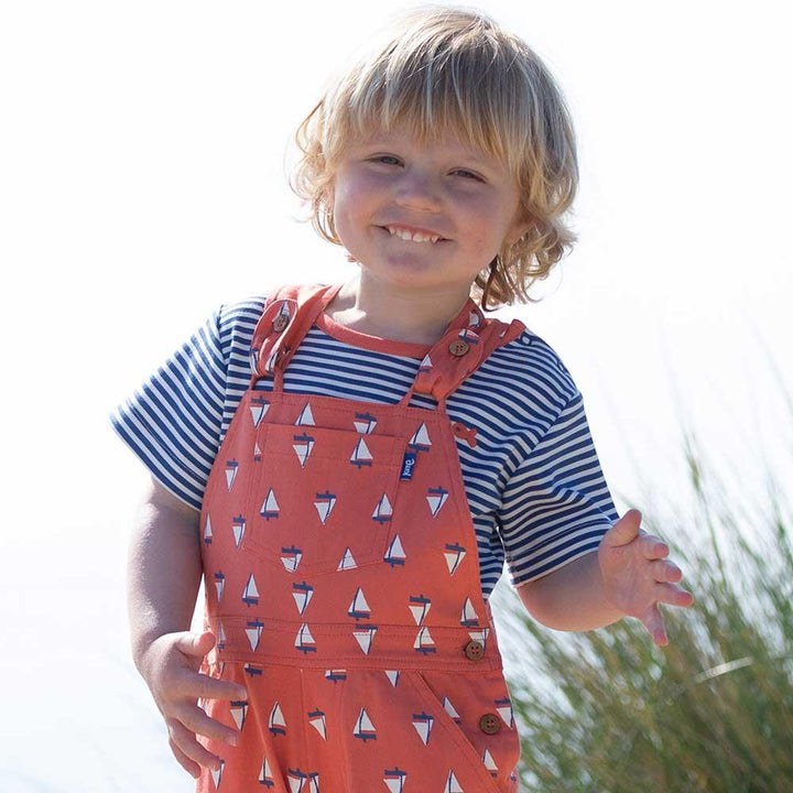 Kite Clothing GOTS Organic Cotton Stripy Fish T-Shirt Being Worn Picture