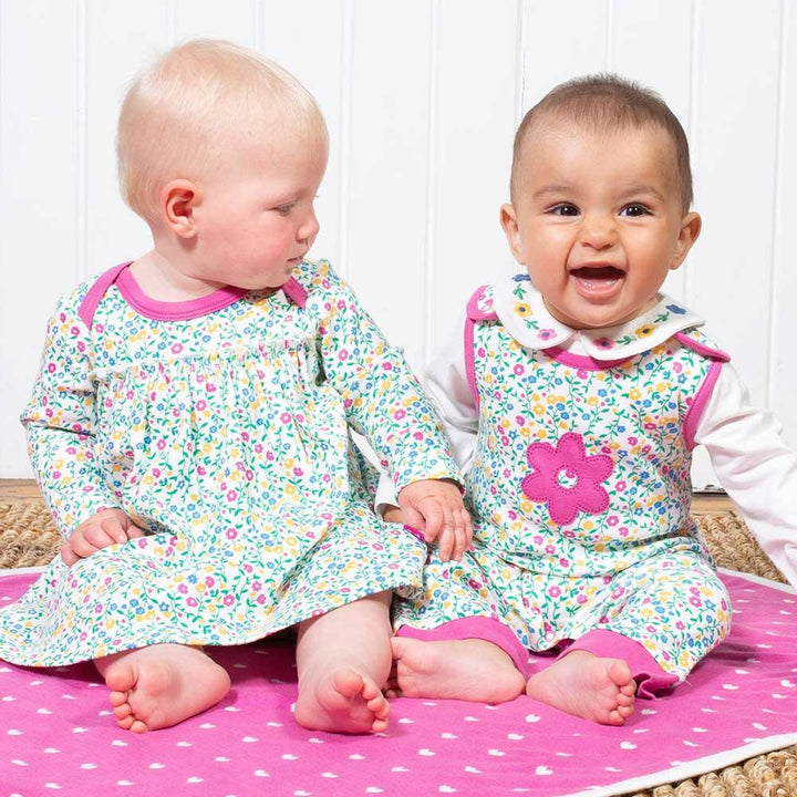 Kite Clothing GOTS Organic Cotton Wildflower Dungarees Being Worn Picture