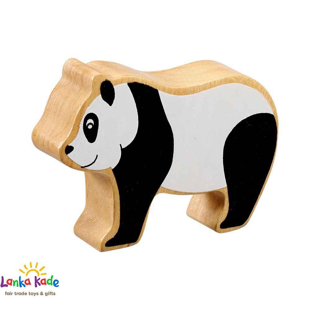 Lanka Kade Natural Wooden Colourful Black and White Panda World Animal Figure