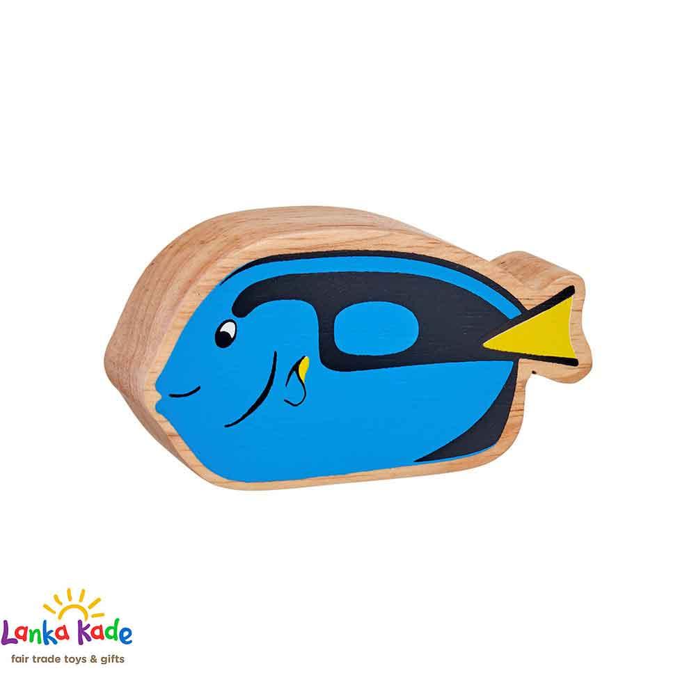Lanka Kade Natural Wooden Colourful Blue Tang Sealife Figure