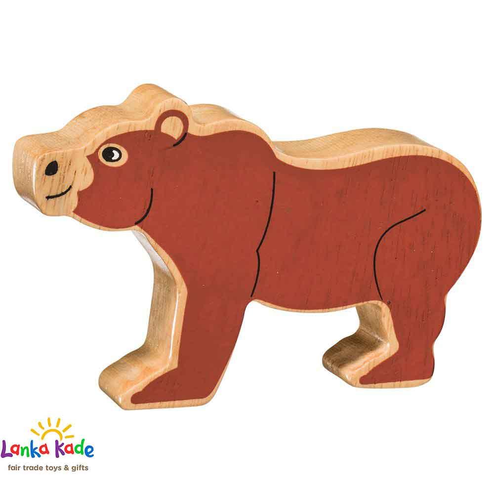 Lanka Kade Natural Wooden Colourful Brown Bear World Animal Figure