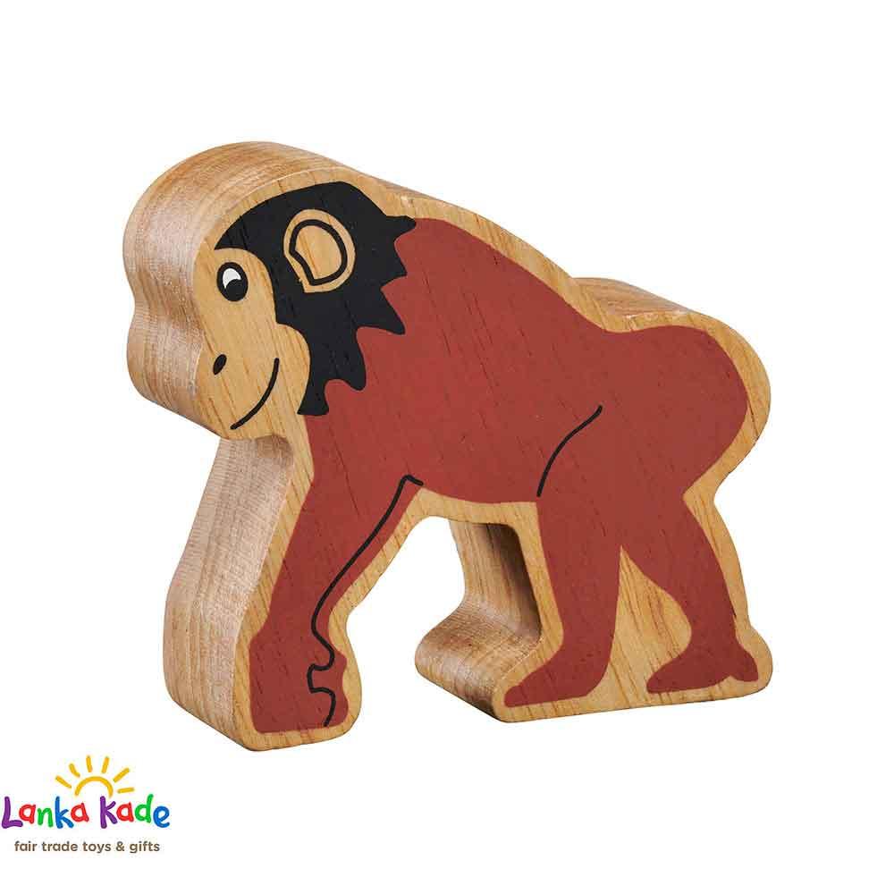 Lanka Kade Natural Wooden Colourful Brown Chimp World Animal Figure
