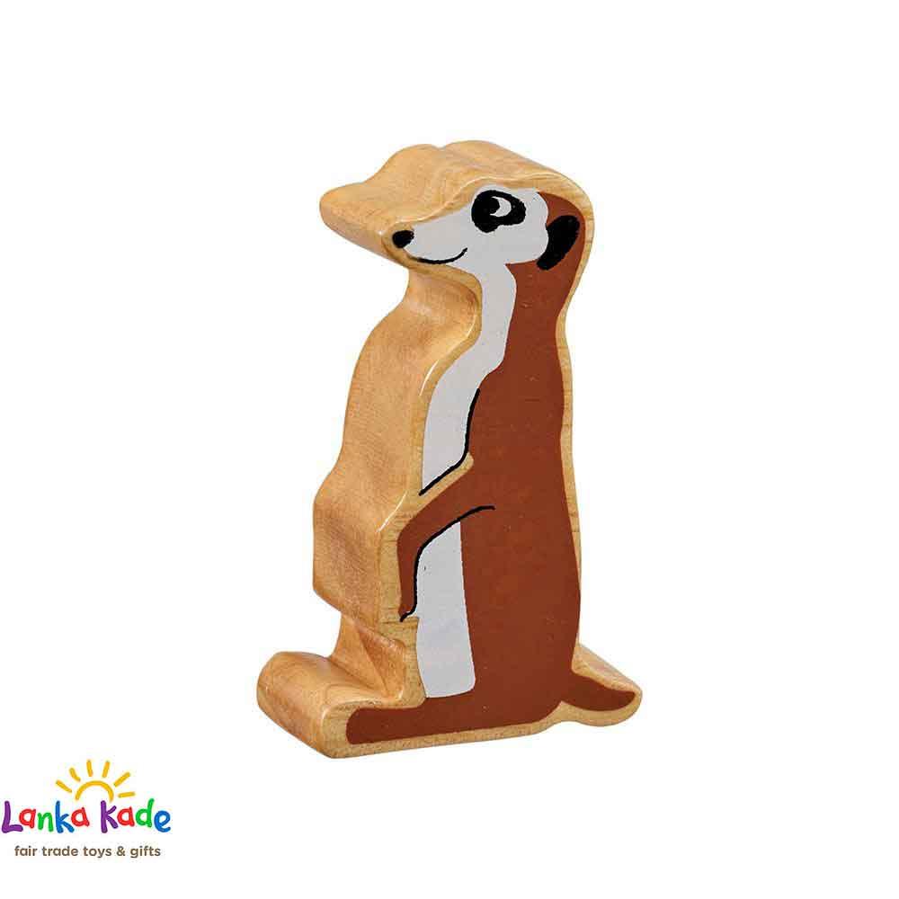 Lanka Kade Natural Wooden Colourful Brown Meerkat World Animal Figure