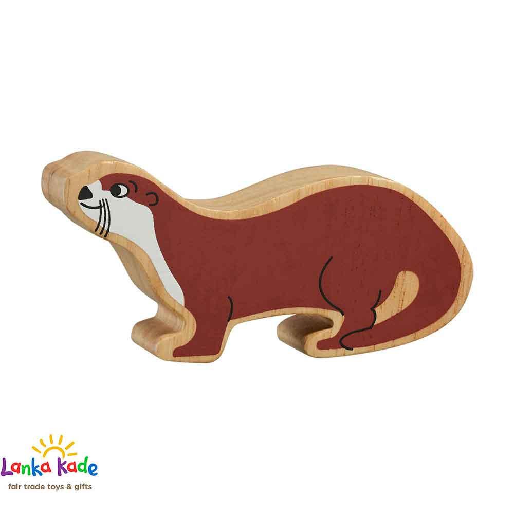 Lanka Kade Natural Wooden Colourful Brown Otter Countryside Animal Figure