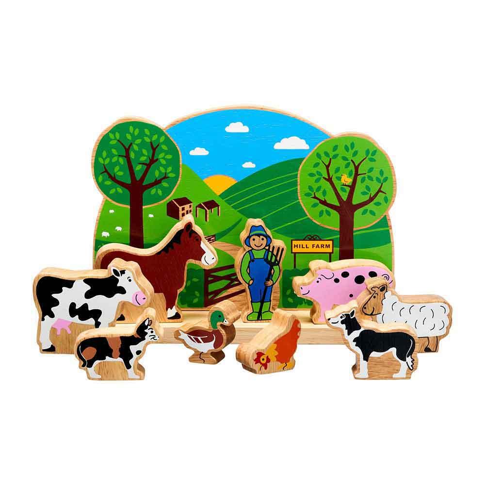 Lanka Kade Natural Wooden Junior Farm Playscene with Colourful Characters Main Picture