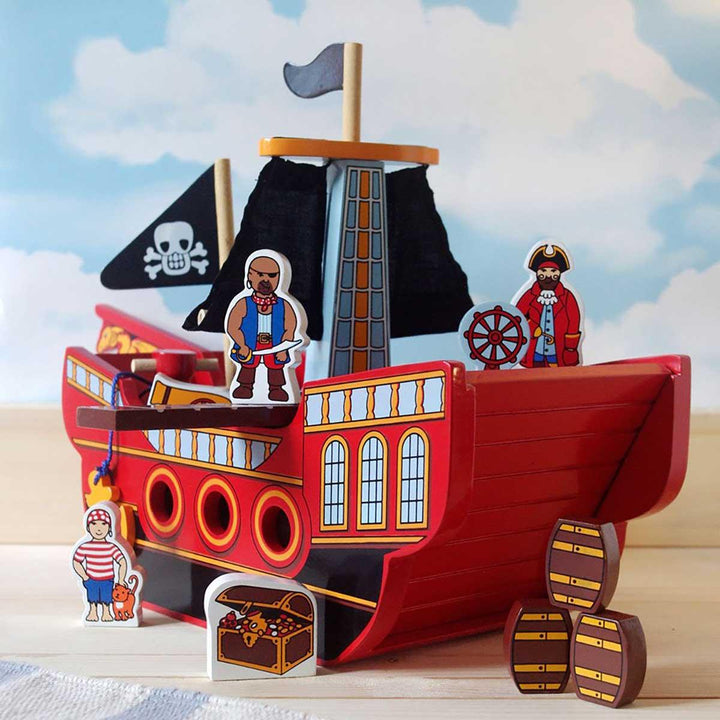 Lanka Kade Natural Wooden Pirate Ship Details Picture