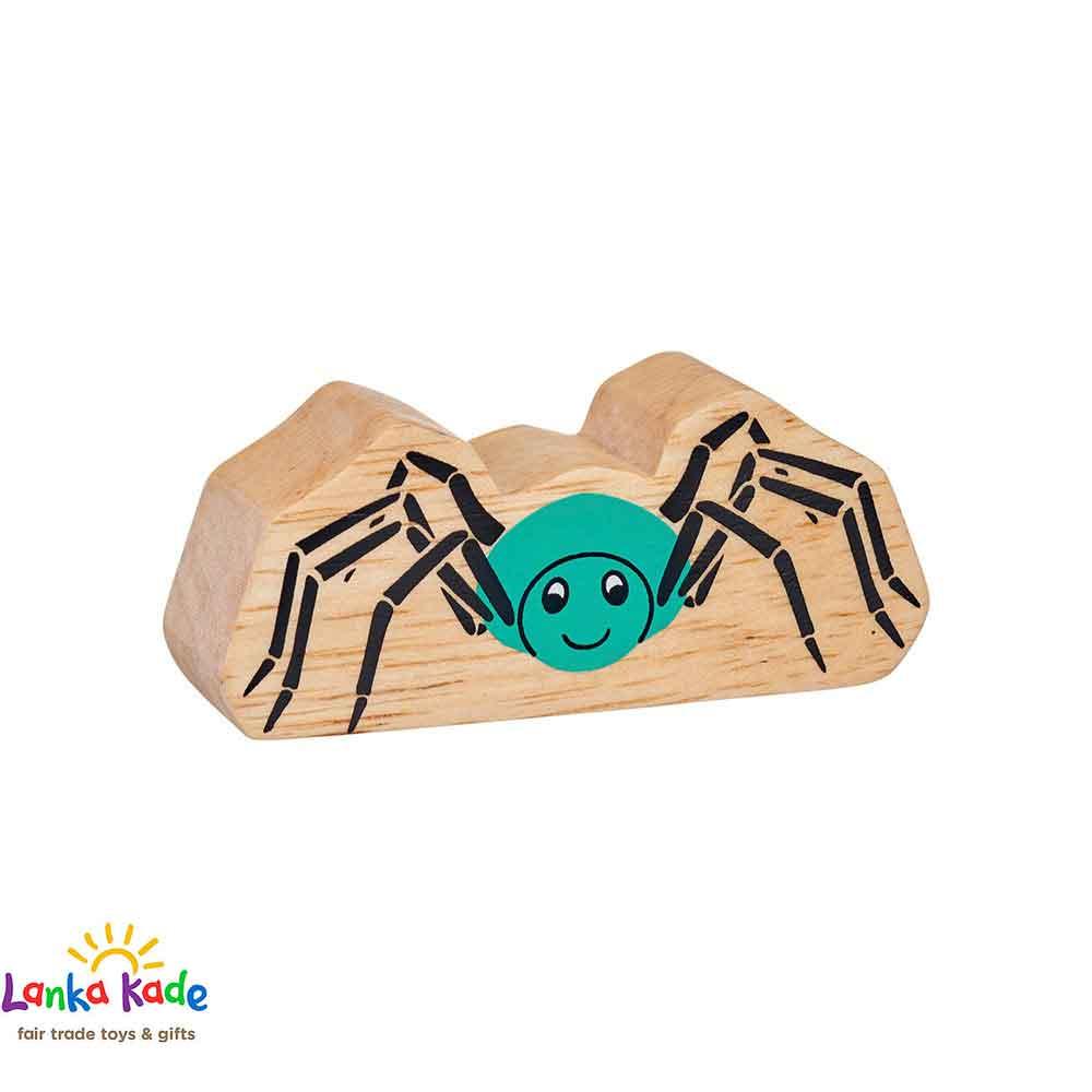 Lanka Kade Natural Wooden Colourful Turquoise Spider Insect Animal Figure