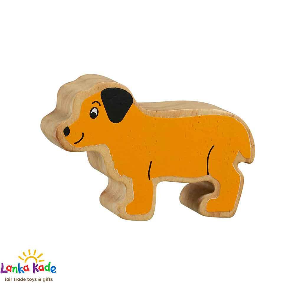 Lanka Kade Natural Wooden Colourful Yellow Puppy Farm Animal Figure