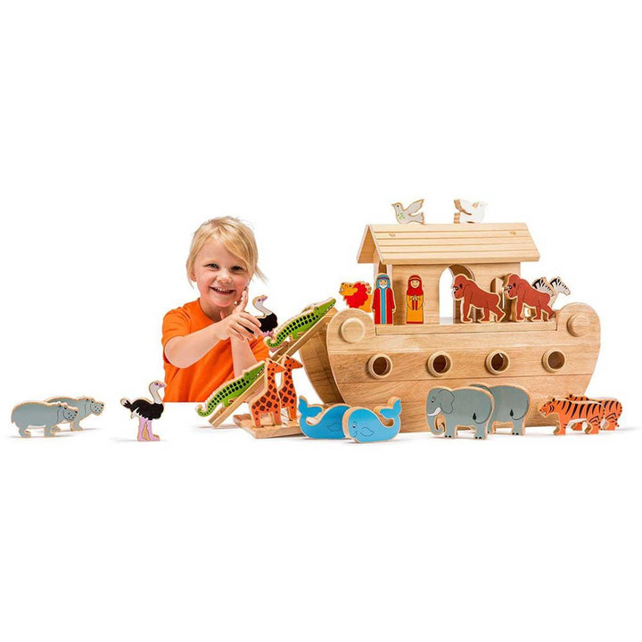 Lanka Kade Natural Wooden Deluxe Colourful Noah's Ark Being Played With Picture