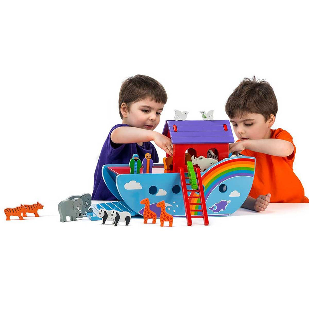 Lanka Kade Natural Wooden Rainbow Noah's Ark Being Played With Picture