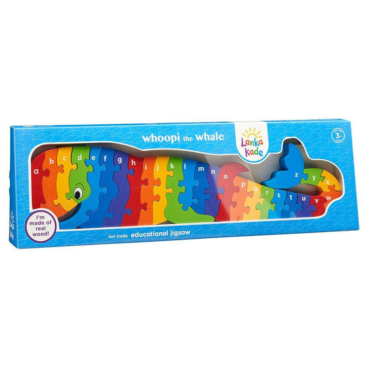 Lanka Kade Natural Wooden Whoopi the Whale A to Z Jigsaw Puzzle Box Picture