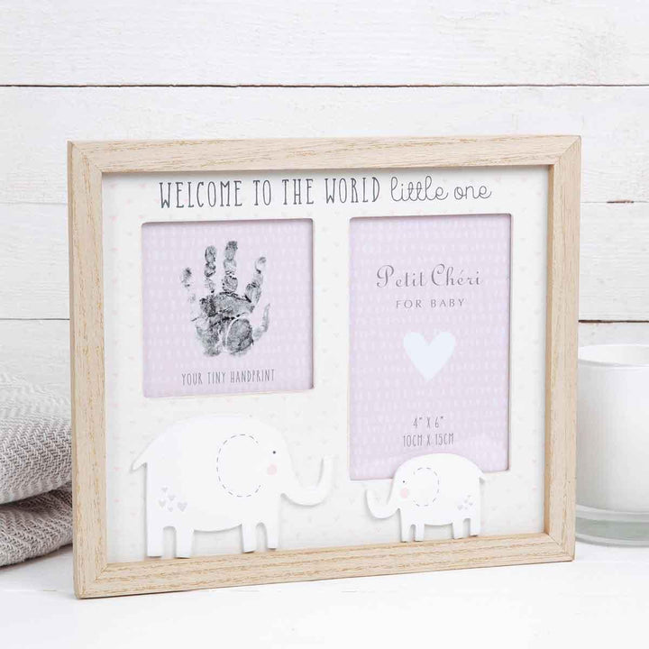 Petit Cheri Pink Hand Print and Photo Frame Display Picture