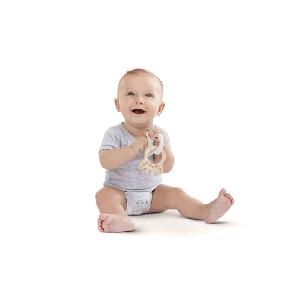 Sophie La Girafe So Pure Natural Rubber Silhouette Rings Teether Being Used Picture