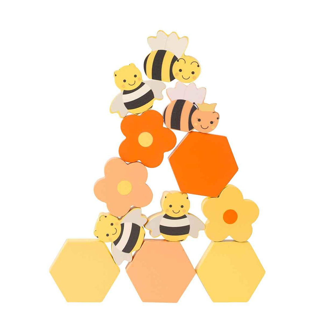 Orange Tree Toys Wooden Stacking Honey Bees Stacked Tower