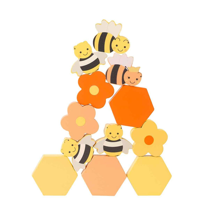 Orange Tree Toys Wooden Stacking Honey Bees Stacked Tower