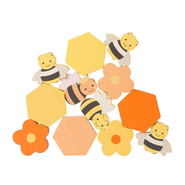 Orange Tree Toys Wooden Stacking Honey Bees Stacked Up