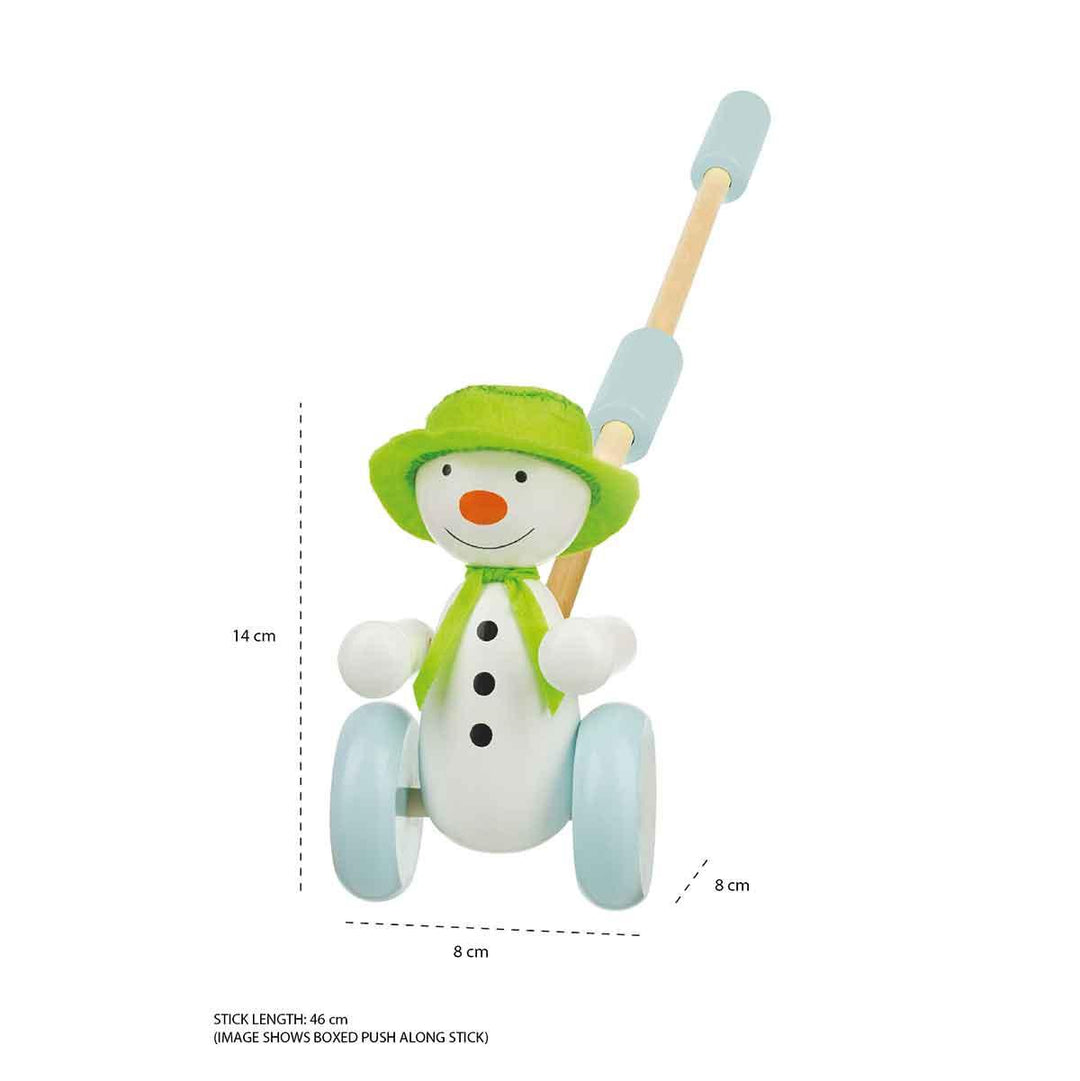 Orange Tree Toys Wooden The Snowman Push Along Christmas Toy Dimensions Picture 