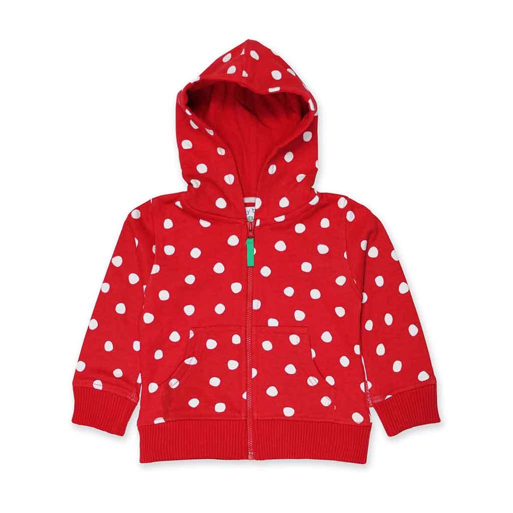Toby Tiger GOTS Organic Cotton Red Dot Hoodie Main Picture